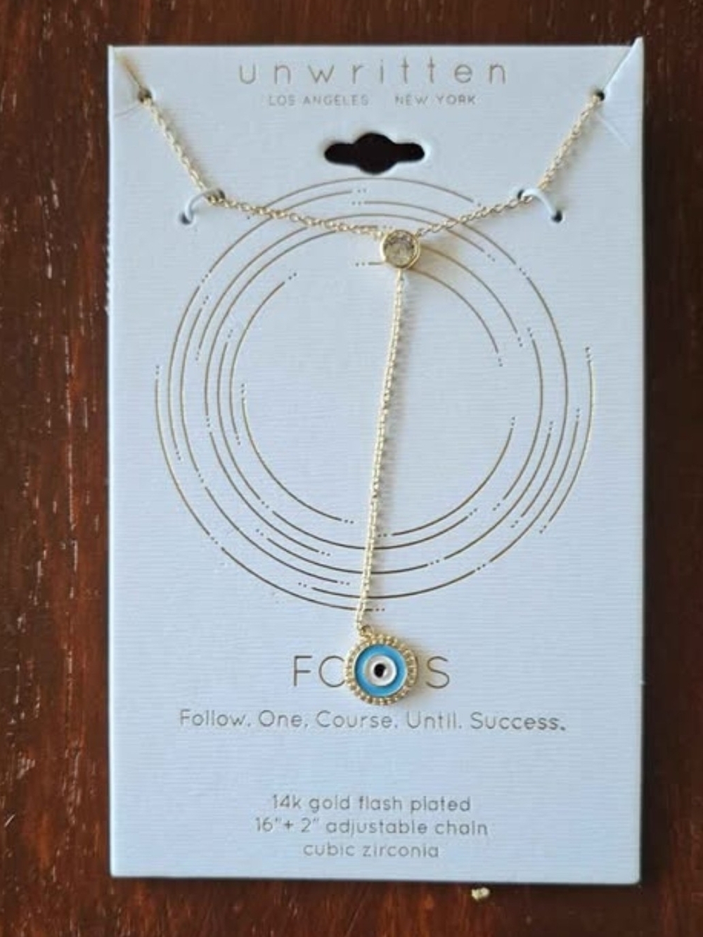 Macy's Gold-Plated Lariat Necklace with Blue Evil Eye Pendant